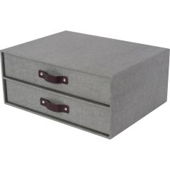 Bigso Förvaringsbox Birger 2 lådor canvas Grå