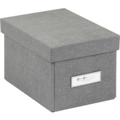 Bigso Förvaringsbox Kitty canvas grå