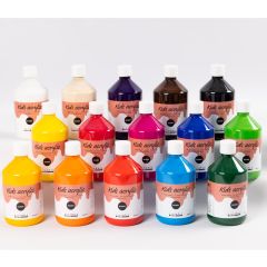Creativ Company Akrylfärg blank 500ml mix 15 st/fp