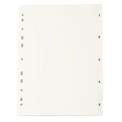 White Box Register vit PP A4 1-5