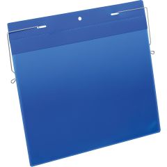 Durable Plastficka A4L trådbyg blå 50f