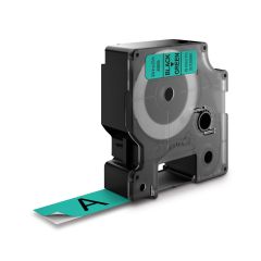 Dymo Märkband D1 svart/grön 19 mm