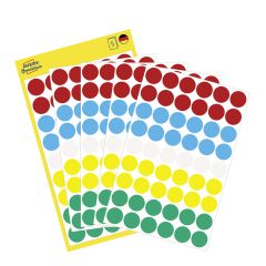 Avery Etikett 12mm rund mixad 270/fp