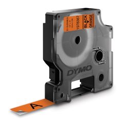 Dymo Märkband D1 Durable svart/orange 12 mm