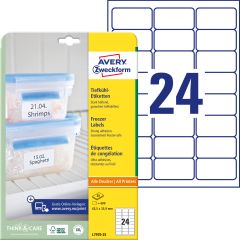 Avery Frysetiket 63,5x33,9 vit 600fp