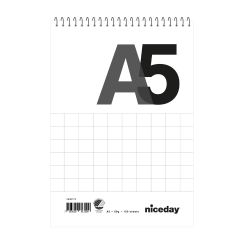 Niceday Spiralblock A5 100blad rutat