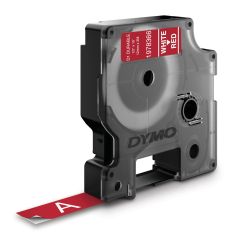 Dymo Märkband D1 Durable vit/röd 12 mm