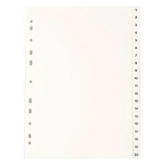 White Box Register vit PP A4 1-20