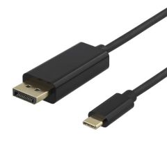 Deltaco Kabel USB-C to DP, 1m, sv