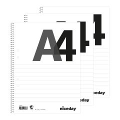 Niceday Kollegieblock A4 60g linjerat 3/fp