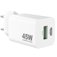 Sinox Laddare USB-A+USB-C GaN 45W