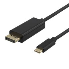 Deltaco USB-C to DP cable, 2m, sv
