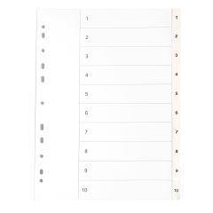 White Box Register vit PP A4 1-10