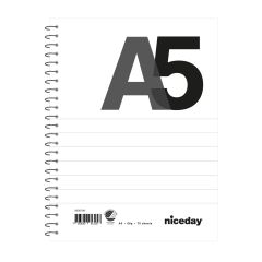 Niceday Kollegieblock A5 70blad 60g linjerat ohålat