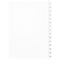 White Box Register vit PP A4 1-15