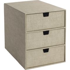 Bigso 3-lådsbyrå Ingrid canvas linen