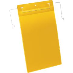 Durable Plastficka A4S trådbyg gul 50f