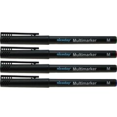 Niceday Märkpenna medium permanent 4-set