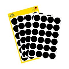 Avery Etikett 18mm rund svart 96/fp