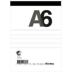 Niceday Perforerat block A6 80blad linjerat