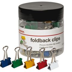 Pappersklämmor 19mm sort.färg 50/fp