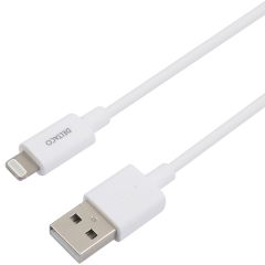 Deltaco USB-A- Lightning kabel,2m vit