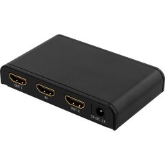 Deltaco PRIME HDMI-splitter 1- till 2 skärmar Svart