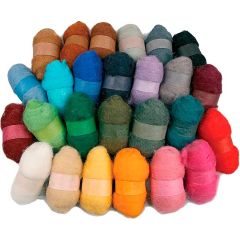Creativ Company Kardad ull mixade färger 25 gram 26-pack