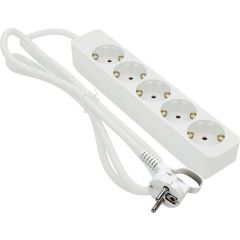 Gelia Grenuttag 5-vägs Jordad 1 Meter Vit