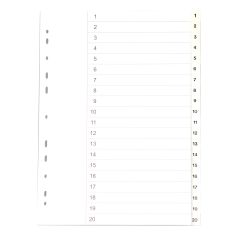 White Box Register vit PP A4 1-20