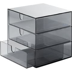 Palaset Förvaringsbox 3-lådor transparent grå