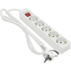 Gelia Grenuttag 5-vägs Jordad 5 Meter med brytare Vit