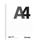 Niceday Kollegieblock A4 Hålat 70blad 60g rutat