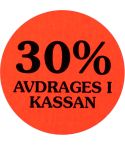 DM AB Etikett 30% avdrages 2000/rl