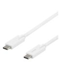 Deltaco Kabel USB-C till USB-C 2 m vit