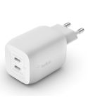 Belkin Väggladdare dual USB-C 65W ej kabel vit