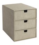 Bigso 3-lådsbyrå Ingrid canvas linen
