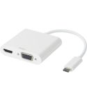 Deltaco USB-C-HDMI/VGA/Ljud/USB-C 100W Vit