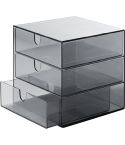 Palaset Förvaringsbox 3-lådor transparent grå
