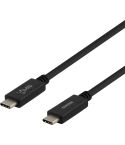 Deltaco Kabel USB-C - USB-C 3.1 G2 1 Meter Svart