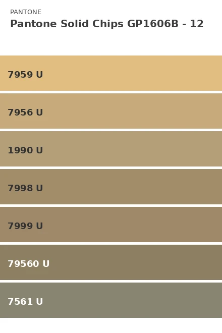 Ersättningsblad Pantone Solid Chips GP1606B - Sida 12 (7959 U, 7956 U, 1990 U, 7998 U, 7999 U, 79560 U, 7561 U)