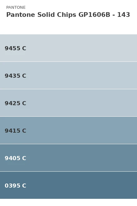 Ersättningsblad Pantone Solid Chips GP1606B - Sida 143 (9455 C, 9435 C, 9425 C, 9415 C, 9405 C, 0395 C)
