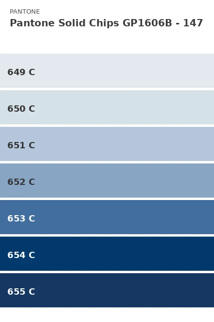 Ersättningsblad Pantone Solid Chips GP1606B - Sida 147 (649 C, 650 C, 651 C, 652 C, 653 C, 654 C, 655 C)