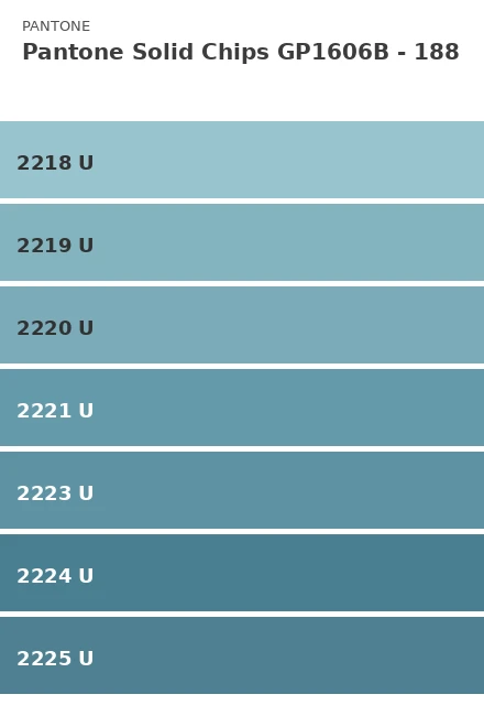 Ersättningsblad Pantone Solid Chips GP1606B - Sida 188 (2218 U, 2219 U, 2220 U, 2221 U, 2223 U, 2224 U, 2225 U)