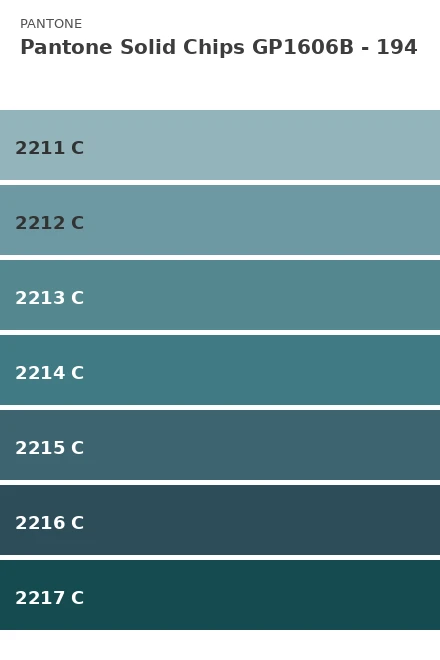 Ersättningsblad Pantone Solid Chips GP1606B - Sida 194 (2211 C, 2212 C, 2213 C, 2214 C, 2215 C, 2216 C, 2217 C)