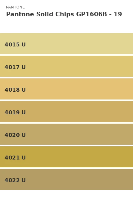 Ersättningsblad Pantone Solid Chips GP1606B - Sida 19 (4015 U, 4017 U, 4018 U, 4019 U, 4020 U, 4021 U, 4022 U)