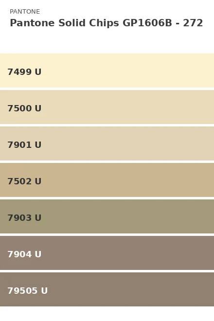 Ersättningsblad Pantone Solid Chips GP1606B - Sida 272 (7499 U, 7...
