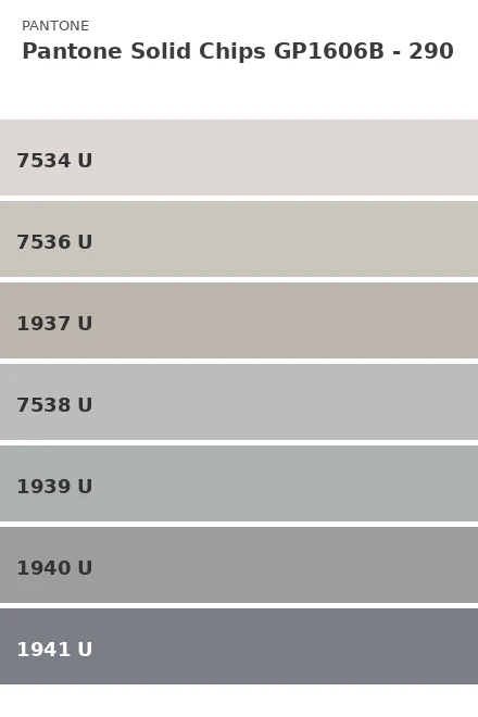 Ersättningsblad Pantone Solid Chips GP1606B - Sida 290 (7534 U, 7...