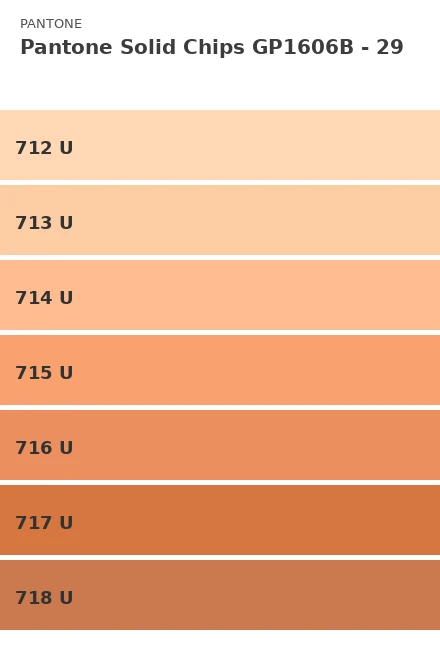 Ersättningsblad Pantone Solid Chips GP1606B - Sida 29 (712 U, 713 U, 714 U, 715 U, 716 U, 717 U, 718 U)
